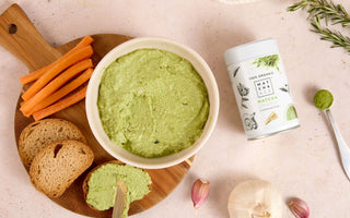 Garlic and matcha dip